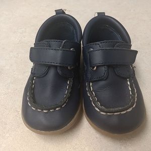 Boys baby gap navy leather shoes